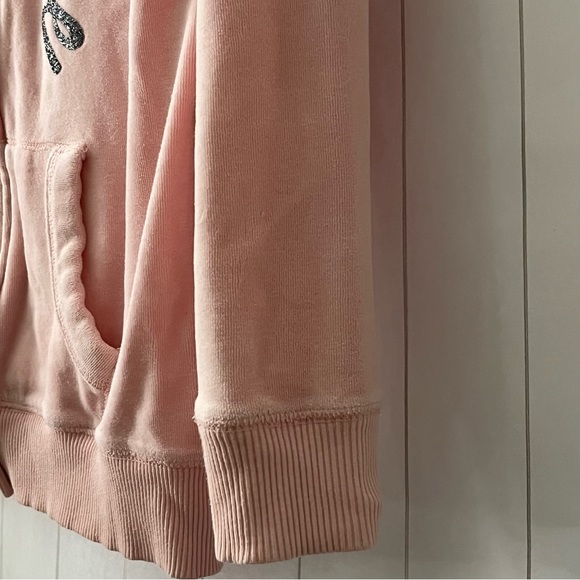 Girl justice velvet hoodie light pink - Picture 5 of 9